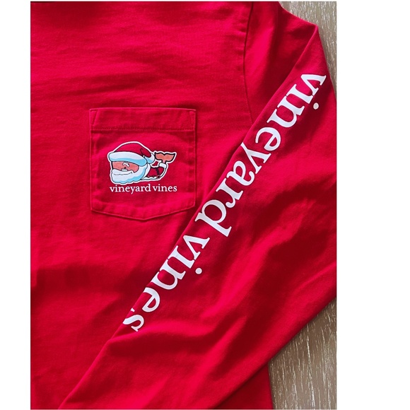 Vineyard Vines Red Christmas Long Sleeve Shirt Size Unisex Small - Picture 4 of 4